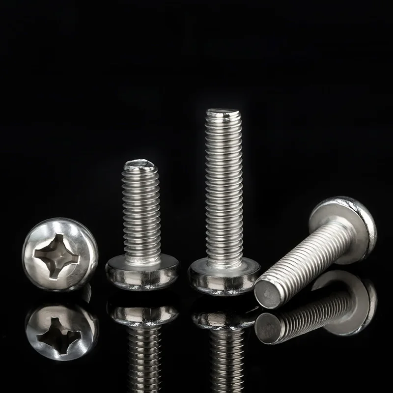 2-50Pcs Mini Micro Small 316 Stainless Steel Cross Phillips Pan Head Screw Round Bolt M2 M2.5 M3 M4 M5 M6 M8