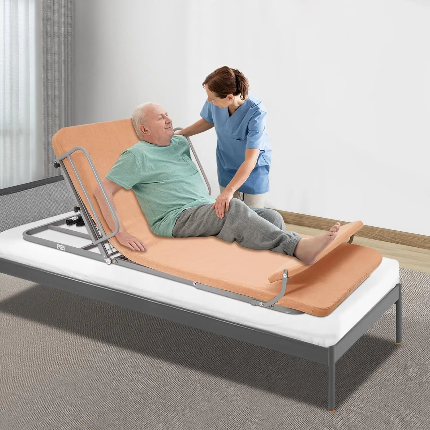 مسند ظهر للرفع الكهربائي للسرير، مسند سرير قابل للتعديل يساعد كبار السن على الرفع، كرسي مسند ظهر للجلوس لدعم الظهر القطني للرقبة #1