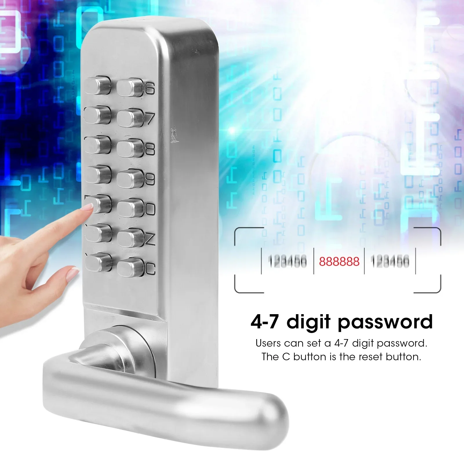 Waterproof and Sunscreen Mechanical Digital Lock Password Entry Non Power Anti Theft Safety Home Access Code Door Lock