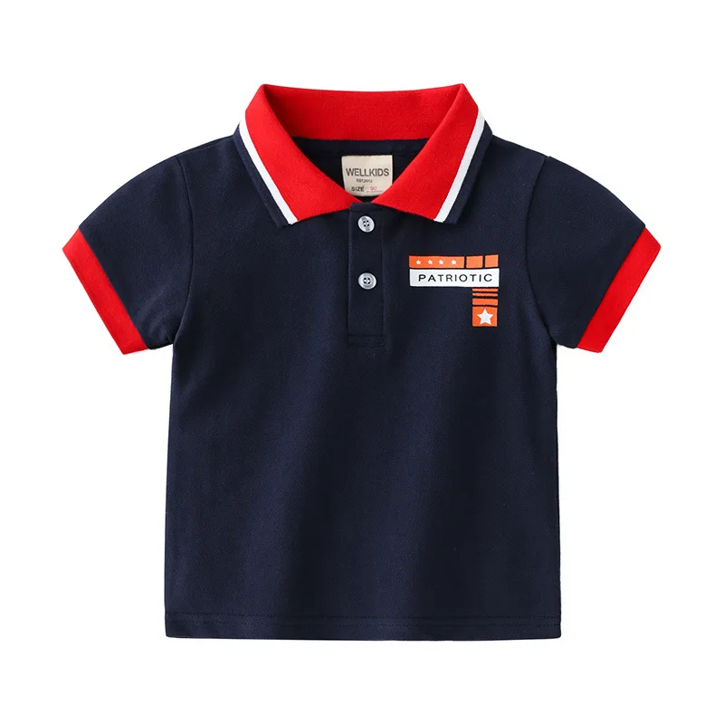 Fashion Boys Polo Shirts Cotton Straight Formal Toddler Tshirt Summer Children Tee Kids Clothes