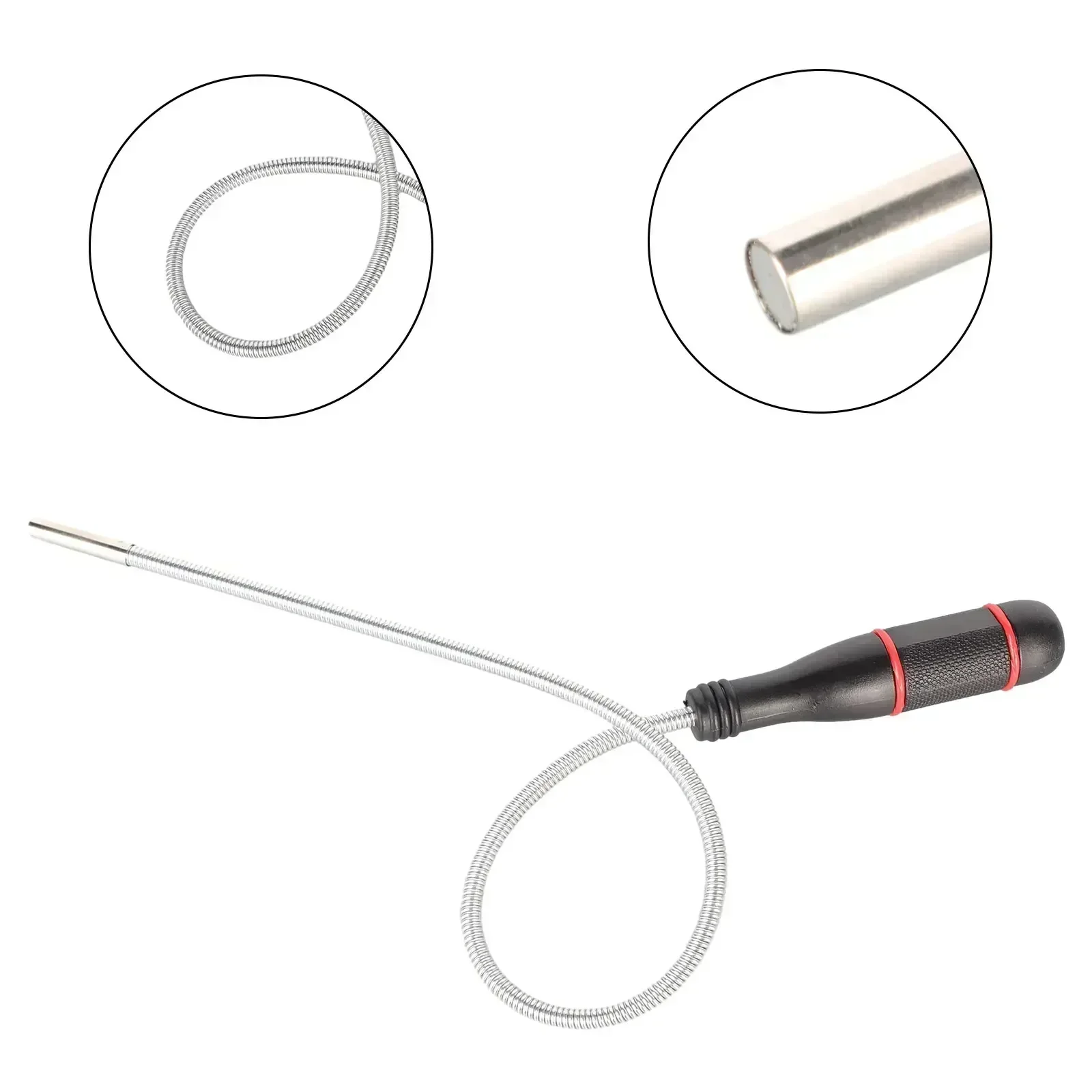 Flexible Magnetic Pickup Tool, Bendable Snake, Auto Repair, Suction Bar Magnet, Spring Grip Grabber, Portable