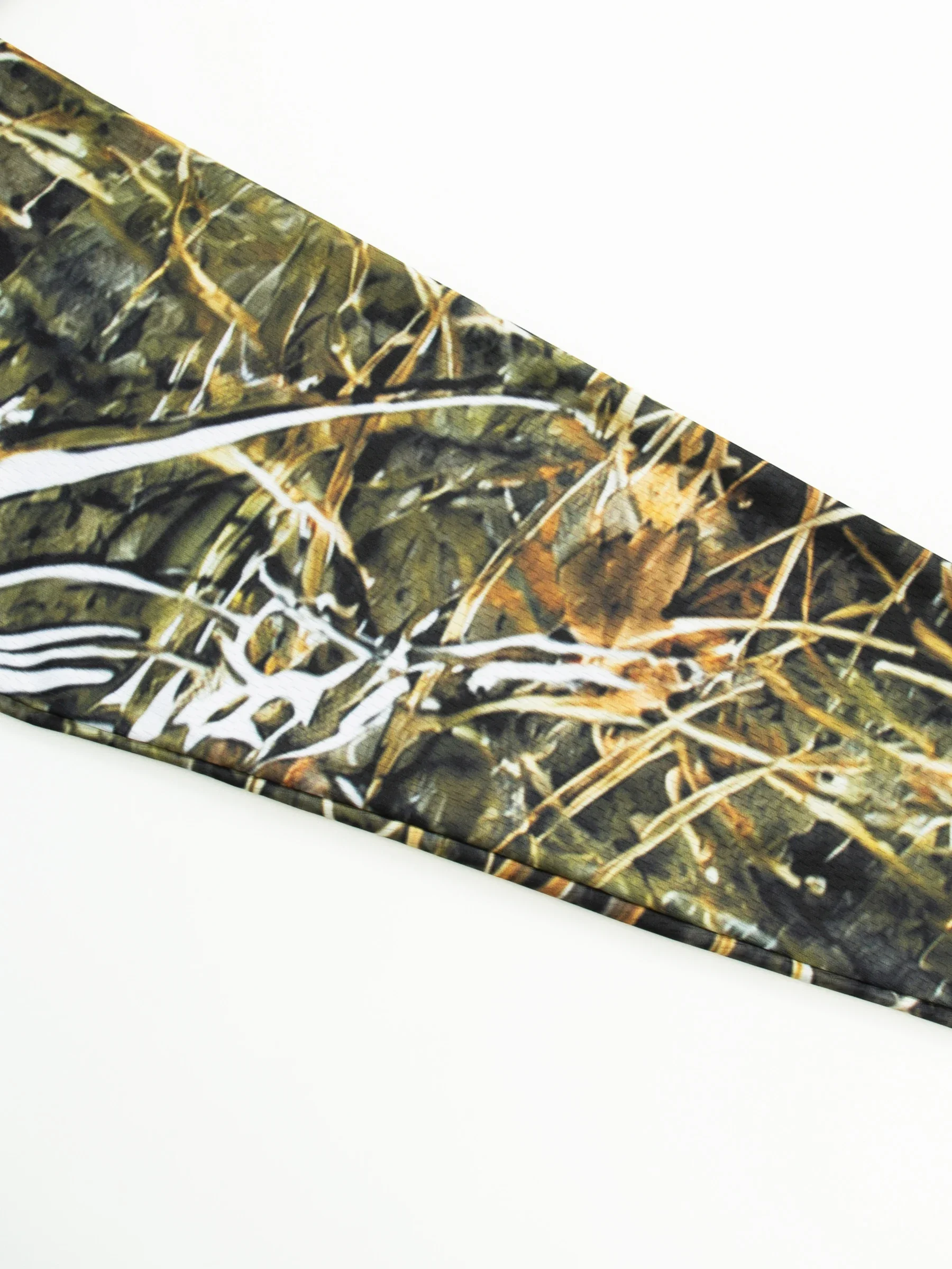 Herren Sommer UPF50+ Angel-Hoodie mit Gesichtsmaske, Reed Camo Bass-Print, schnelltrocknend, atmungsaktiv, leicht, langärmeliges Angelhemd – Detail 8