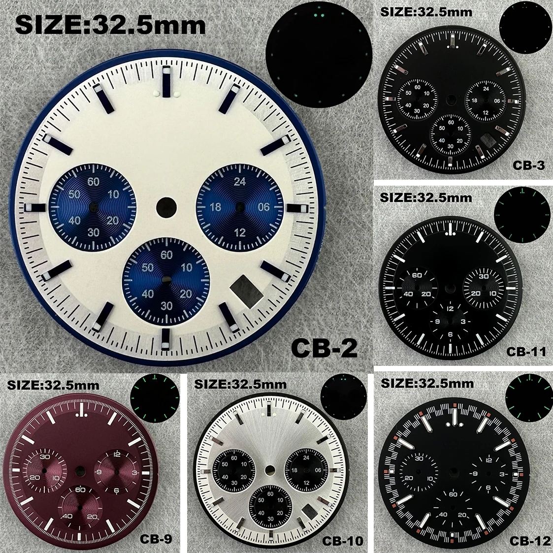 VK63 mãos adequadas para o movimento VK63, Panda Dial, logotipo personalizado cronógrafo, eletrônico multifuncional mostrador luminoso