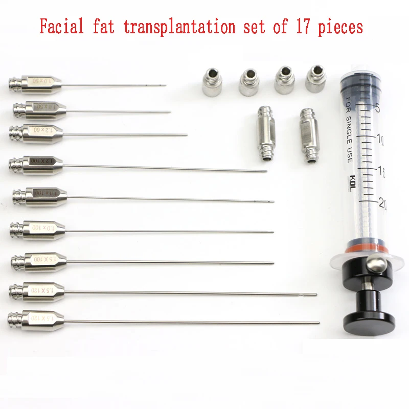 Cosmetic autologous fat facial suction needle Suction needle injection fat transplantation needle sleeve box stainless steel