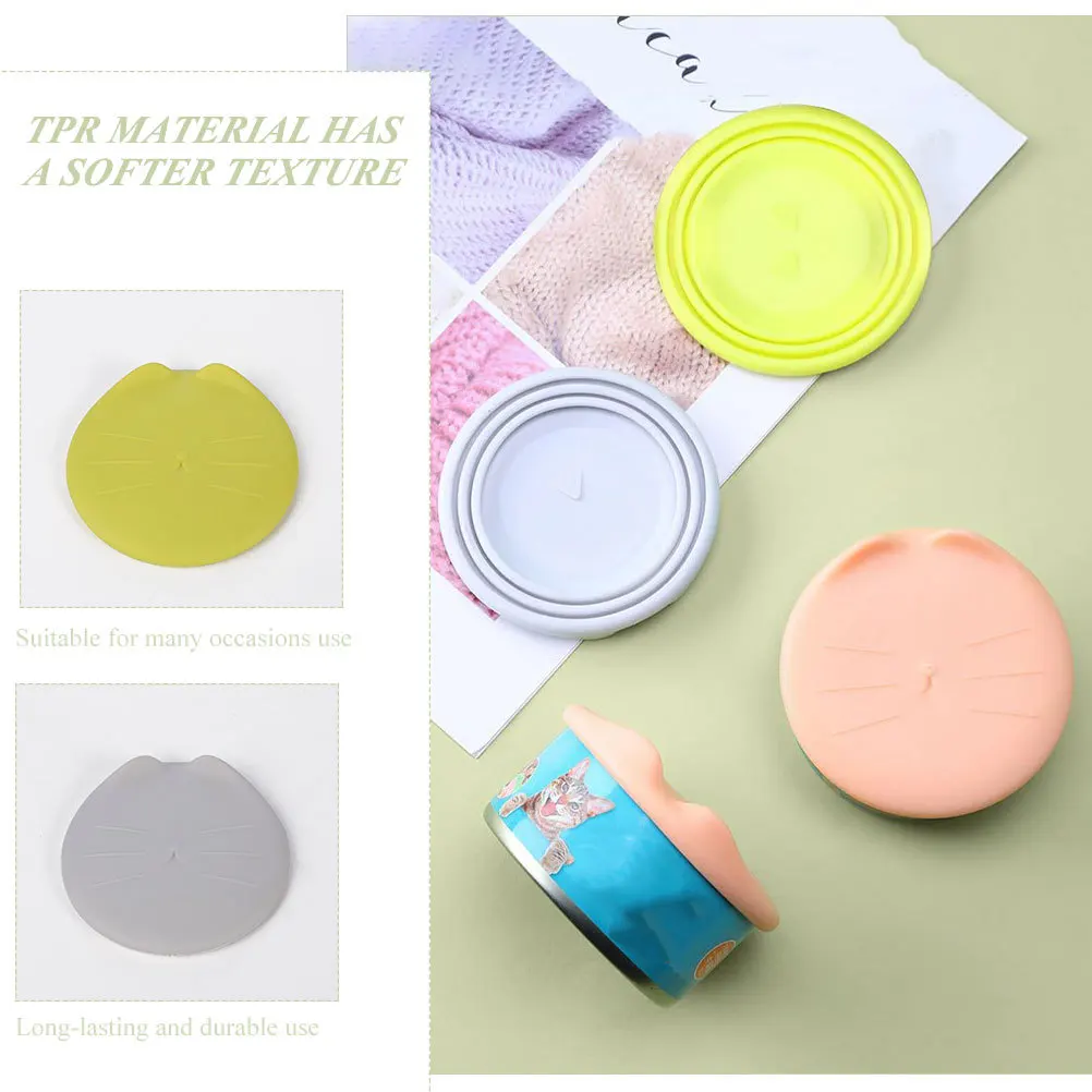 

3Pcs Food Can Sealer Pet Lids Flexible Easy Use Tpr Material Keeps Food Fresh Avoids Waste Odor Supple Can Covers