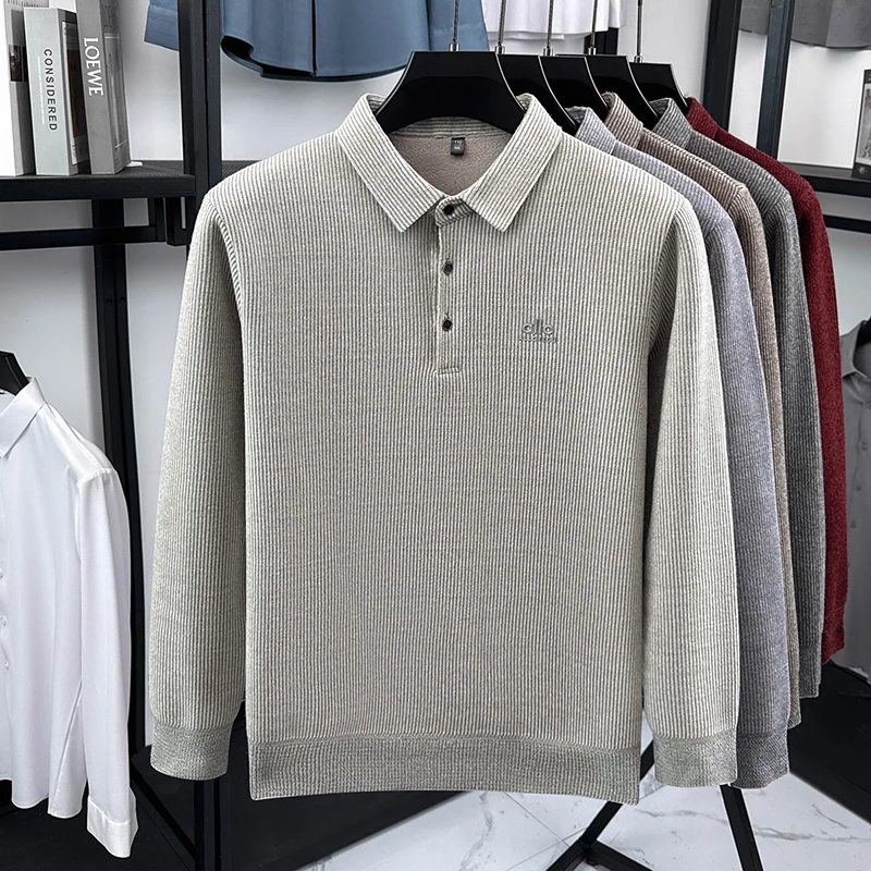 

Men's Turtleneck Long-sleeved T-shirt, Lined and Thickened, Perfect for Autumn and Winter As A Pullover Warm Top for Inner Wear