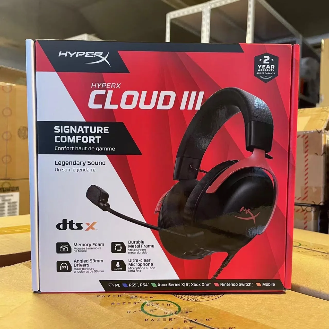 سماعات رأس HyperX CLOUD III Extreme Wireless Hurricane 3 للألعاب متوافقة مع سماعة Kingston الأصلية