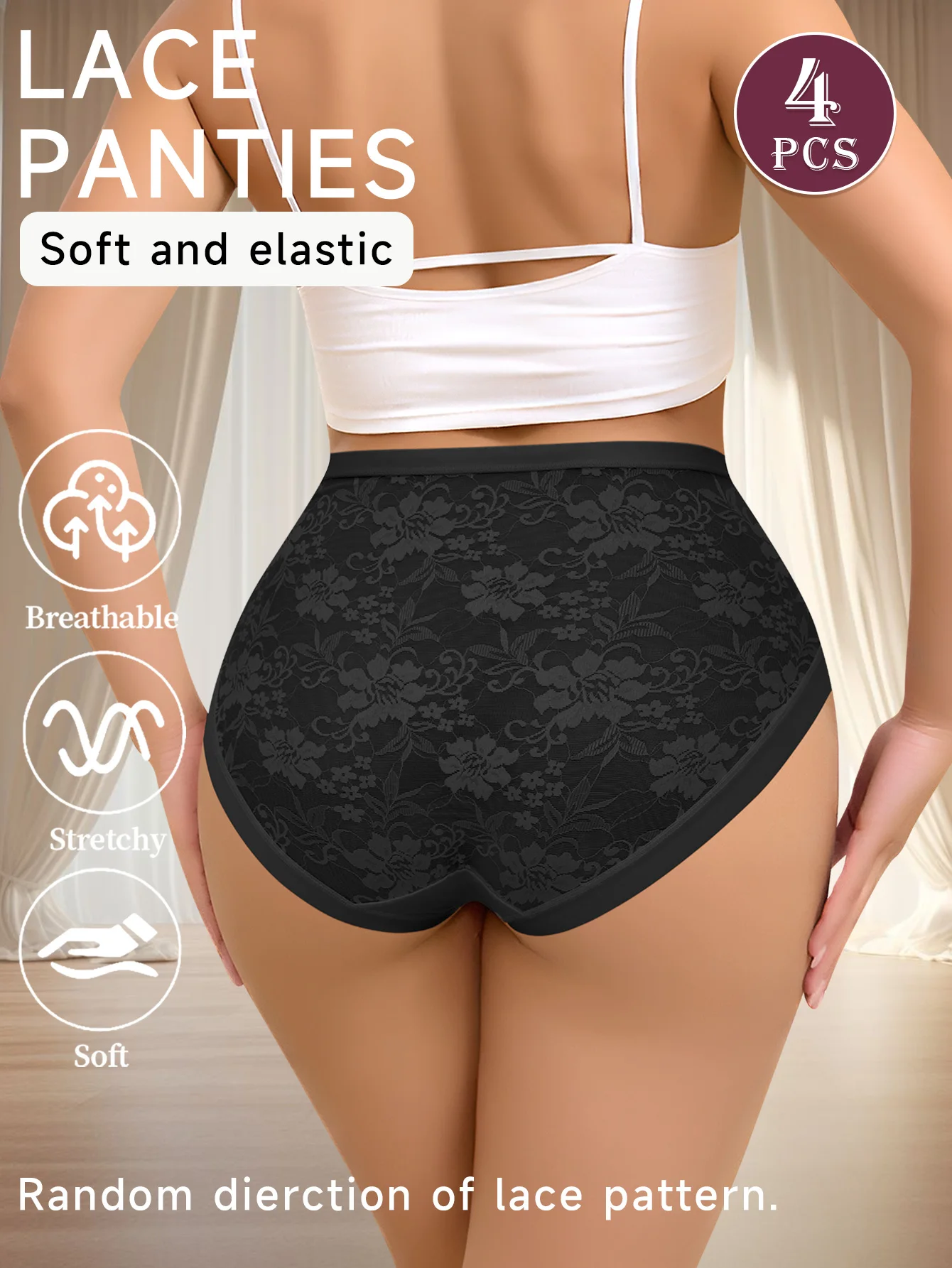 3 قطعة/المجموعة المرأة الدانتيل ملخصات للنساء مثير المرأة سلس سراويل لينة تنفس القطن سراويل