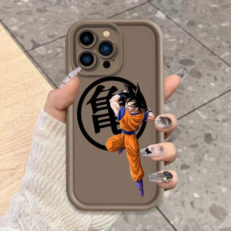 Casing Handphone Kartun Lucu D-Dragon Balls Goku Untuk Apple iPhone 17 16 15 14 13 12 11 Plus Pro Max Eye Ladder