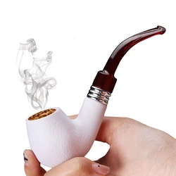 Durable Classic White Smoking Pipe Meerschaum Durable Tobacco Cigarettes Cigar Pipes Best Gifts for Men