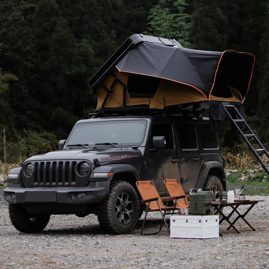 2~3 Person Hard Shell Rollover Roof Tent For Outdoor Camping Waterproof Durable Car Tent