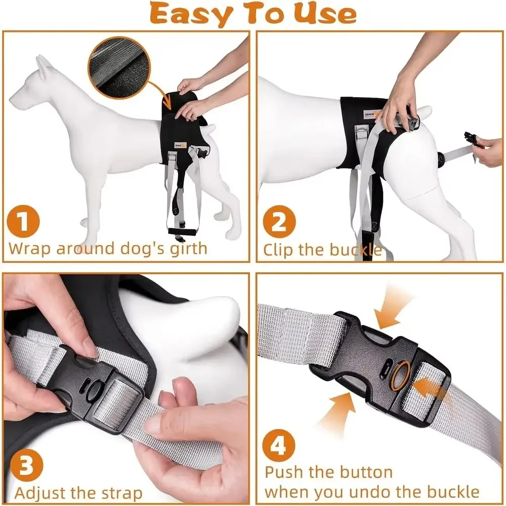 FurStarMedium Dog Support Harness With Handle For Rear Leg Assistance, Ideal For Walking And Stair Climbing With Joint Issues Or