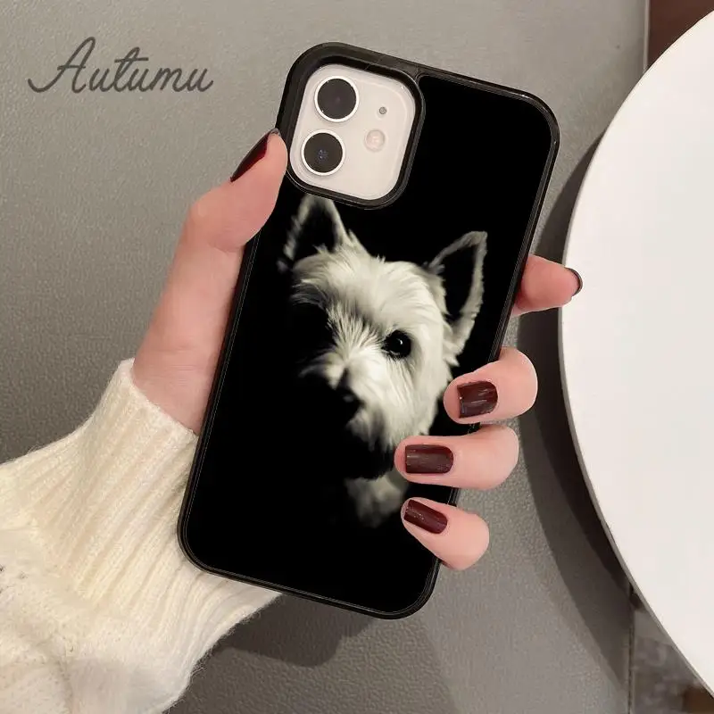 Cartoon Westie Dog Phone Case for iPhone 15 16 SE2020 11 12 13 14 Pro Max mini 6 7 8 Plus coque Fundas Shell