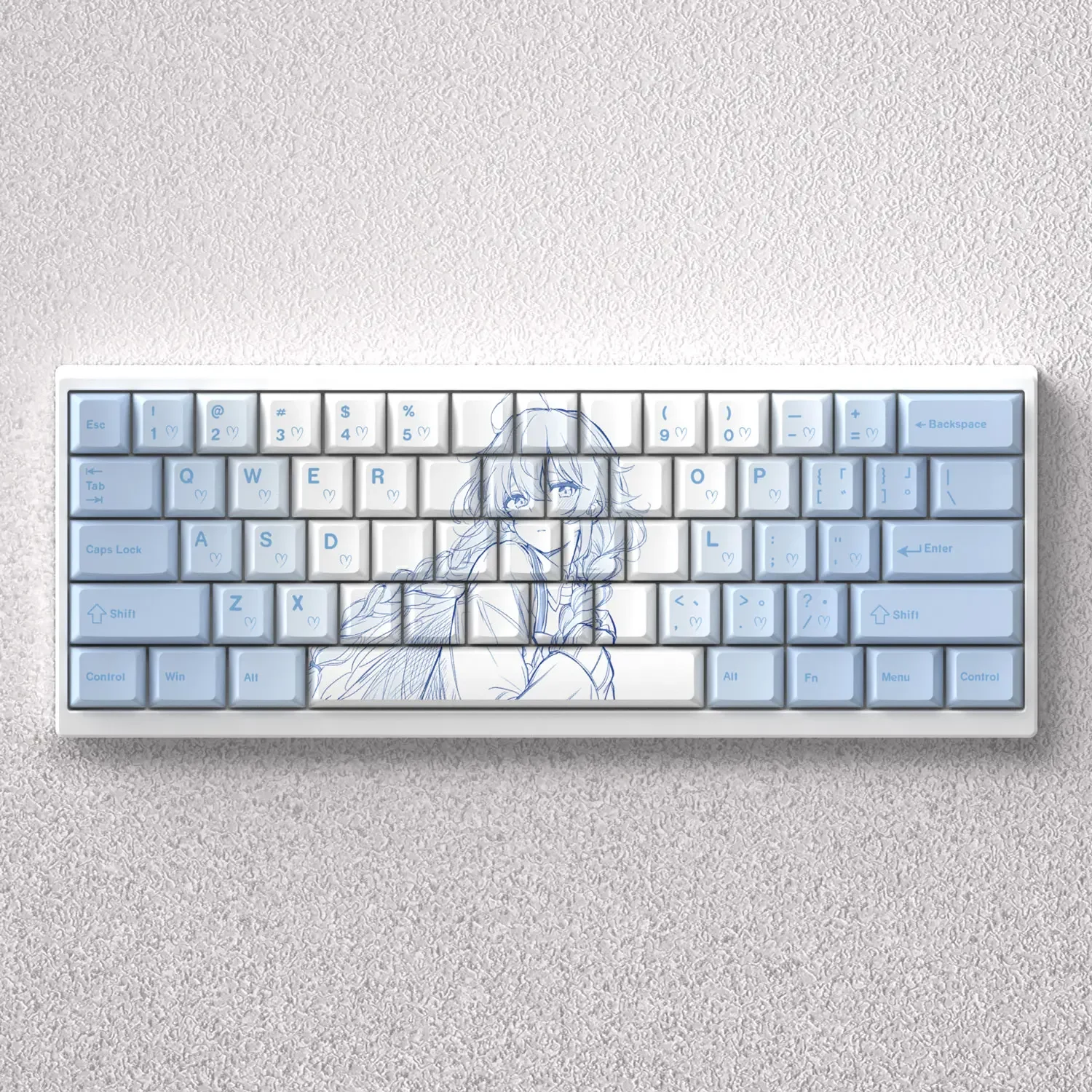 73/130 Keys Roxy Keycaps Side Print PBT Dye Sub Cherry Blue Anime Backlight Shine Through for Mechanical Keyboard GK61 Anne Pro