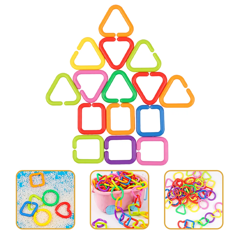 

75pcs Geometric Linking Chains Toys Toddler Cognition Baby Link Rings Smooth Gentle Touch Fine Motor
