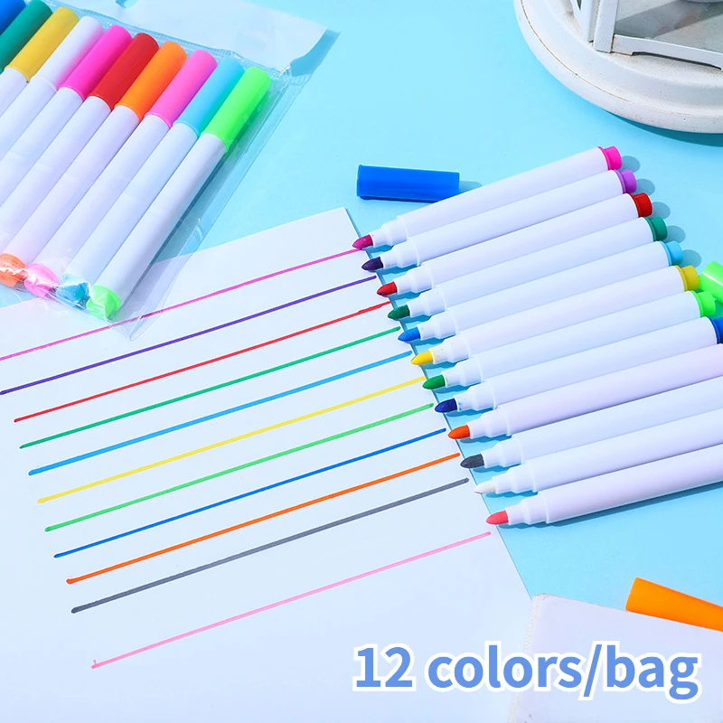 

12Pcs Pastel Color Highlighter Marker Pens Fluorescent Pens Drawing Highlighters Cute Stationery School Supplies for kids gift