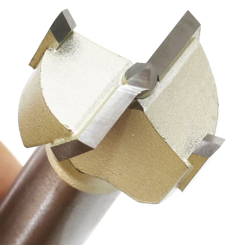 1pcs 15mm-60mm Forstner Tips Woodworking Tool Hole Saw Opener Cutter Hinge Boring Drill Bits Round Shank Tungsten Carbide Cutter