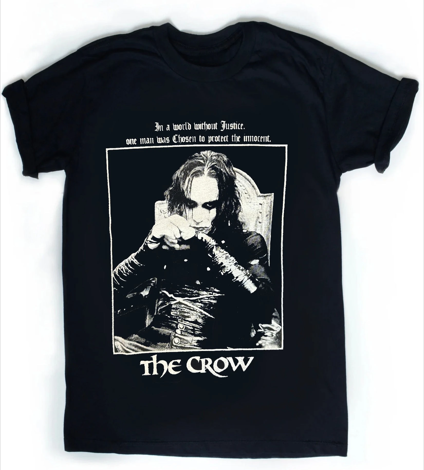 The Crow Brandon Lee Retro Gothic T Shirt for Men Women Vintage 90s Cult Classic Movie Graphic Tee Streetwear