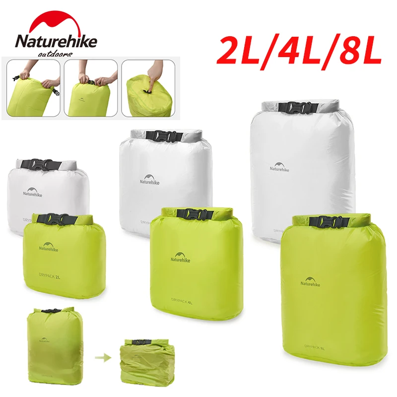 

Naturehike Водонепроницаемая сумка для хранения 2 л/4 л/8 л PU2000 + Плавание Рафтинг Рыбалка Путешествия Каякинг Компрессионный сухой мешок Сумка