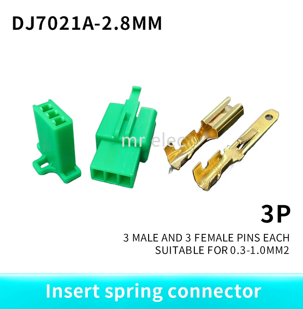 2.8mm 1/2/3/4/6 pin Automotive 2.8 Electrical wire Connector Male Female cable terminal plug Kits Motorcycle ebike 1set green