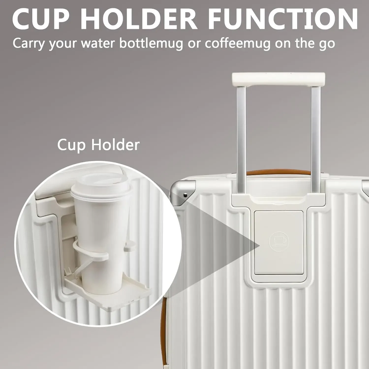 Valigia singola Joyway da 20 pollici, espandibile, leggera e durevole, con portabicchieri, lucchetto TSA, ruote girevoli