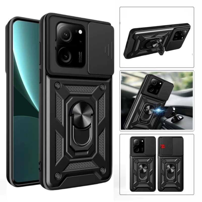 Armor Shockproof Coque For Xiomi 13T 5G Case Magnetic Ring Holder Funda For Xiomi Mi 13T 13 T Xiaomi13T Pro Lens Protect Cover