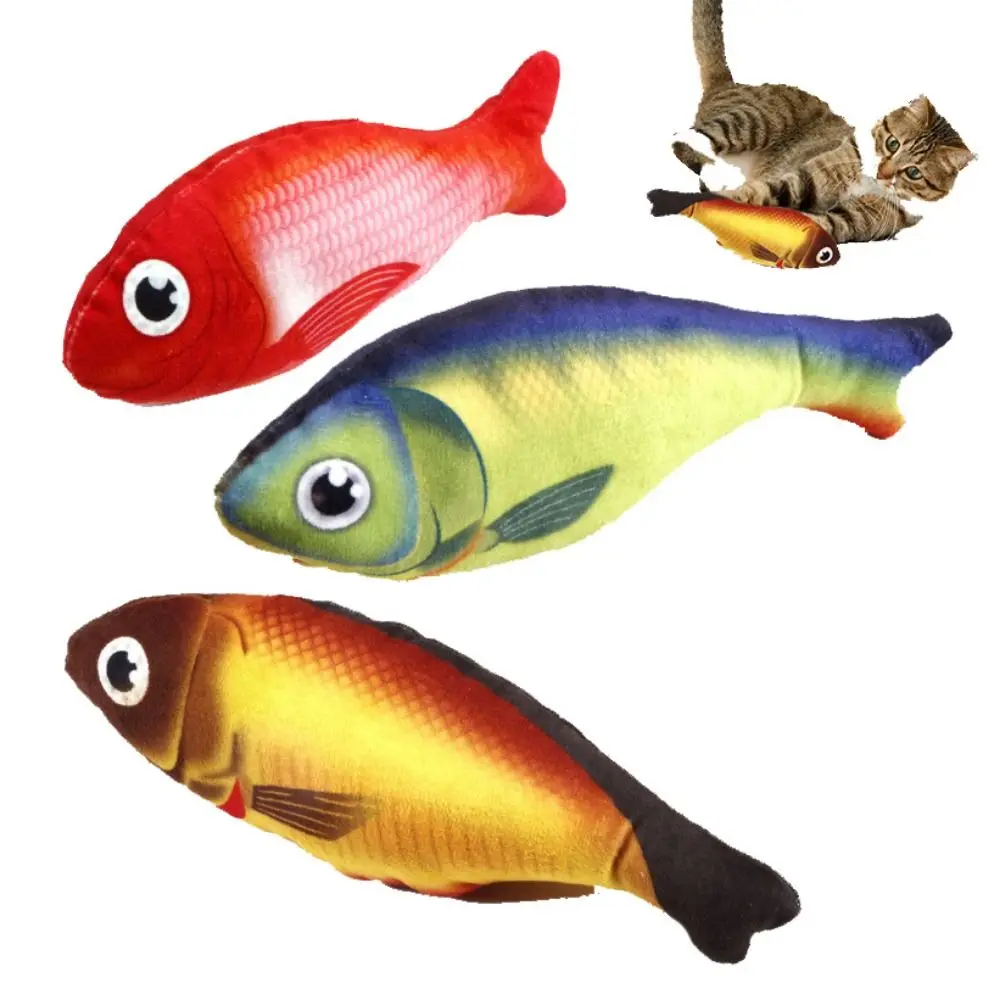 Cat Toy Training Entertainment Fish Plush Stuffed Pillow 20CM Simulation Fish Cat Toy Fish Interactive Pet Chew Toys