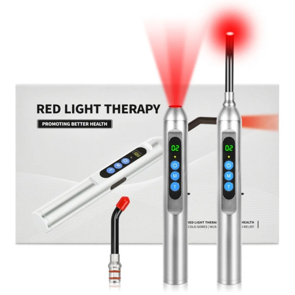 Red Light Therapy Torch for Cold Sore Treatment Infrared LED Wand with Targeted Tip for Fast Relief, Healing, Rechargeable