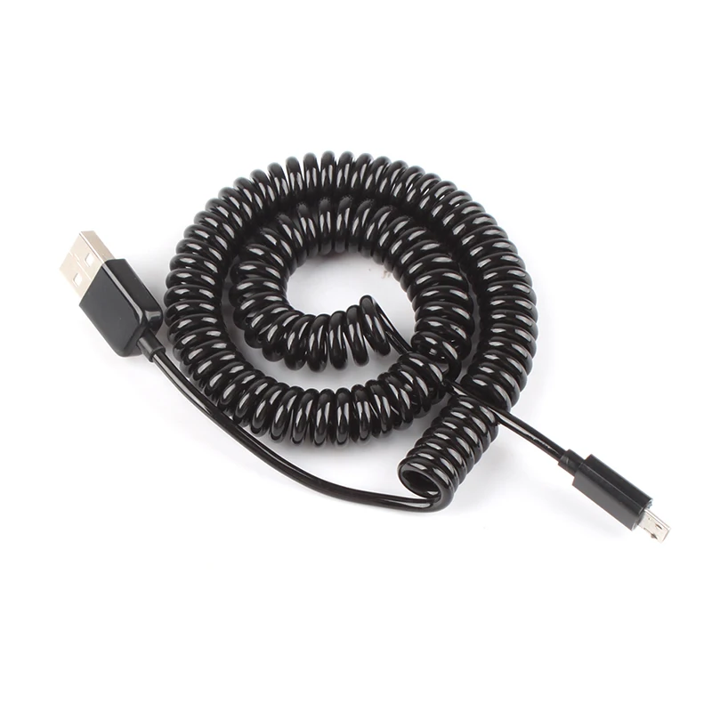 10 Fuß 3 m federförmiger USB 2.0-Stecker auf Micro-USB 5-poliges Datensynchronisierungs-Ladekabel # 23669 – Detail 3