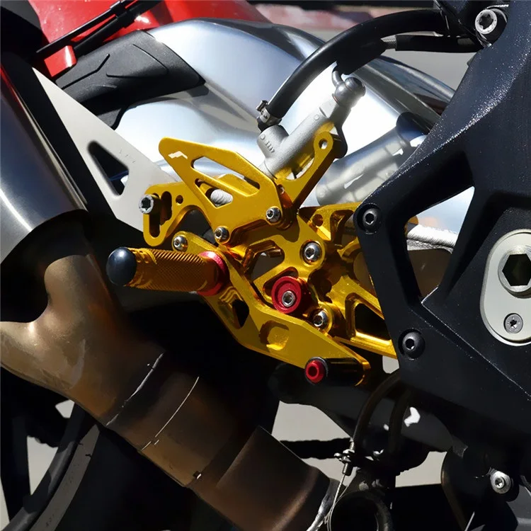 أراشي دراجة نارية قابل للتعديل مجموعة خلفية Footpegs مسند القدم لسيارات BMW S1000RR 2015-2018/S1000R 2017-2019 مسند القدم #2