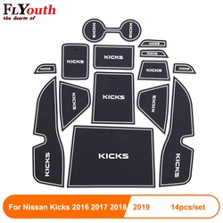 Alfombrilla de goma 3D antideslizante para puerta de coche, almohadilla de copa Interior para NISSAN KICKS 2017 a 2021, accesorios para automóviles, 14 unidades por juego