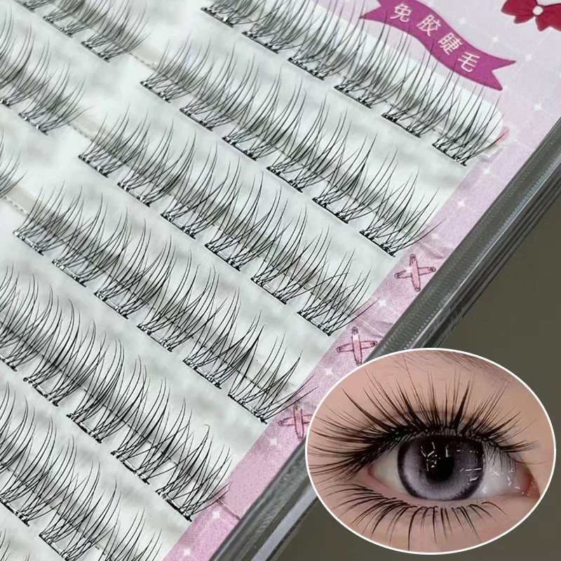 No Need Glue Fluffy Fish Tail False Eyelashes Voluminous Self-adhesive Sunflower Thick Curling Lashes Extension DIY Eyes Makeup