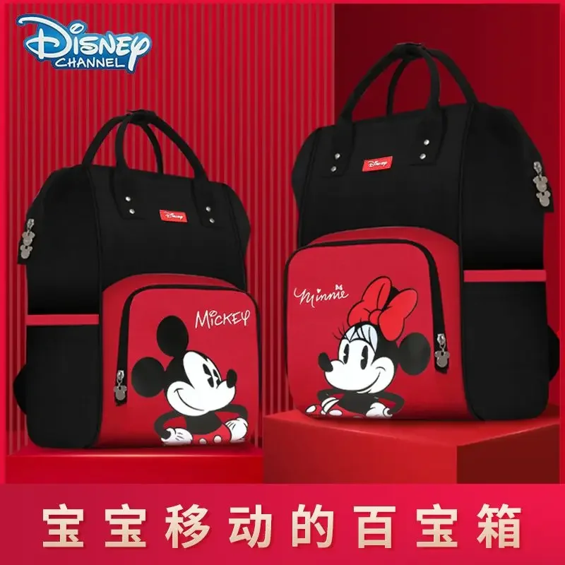 Disney Minnie Mickey Mouse Backpack Anime Large Capacity Travel Mommy Bag Women\'s Backpack Cartoon Kids Bag Schoolbag Gift