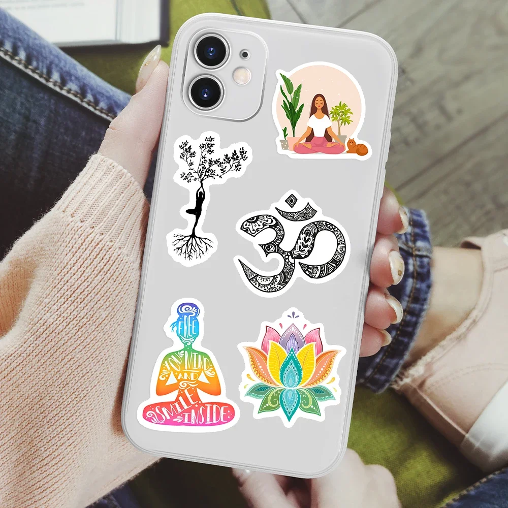 Yoga Meditation Stickers OM Buddha DIY Toy Gift Decorative Decal for Phone Luggage Laptop Bottles Scrapbook Waterproof