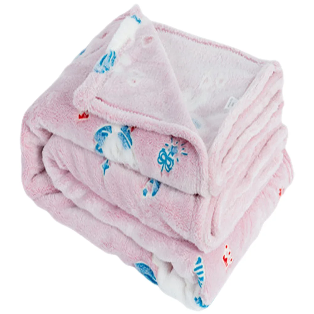 

Baby Cartoon Blanket Supple Material Warm Comfortable Receiving Blanket for Toddlers Unisex Nursery Crib Bedding