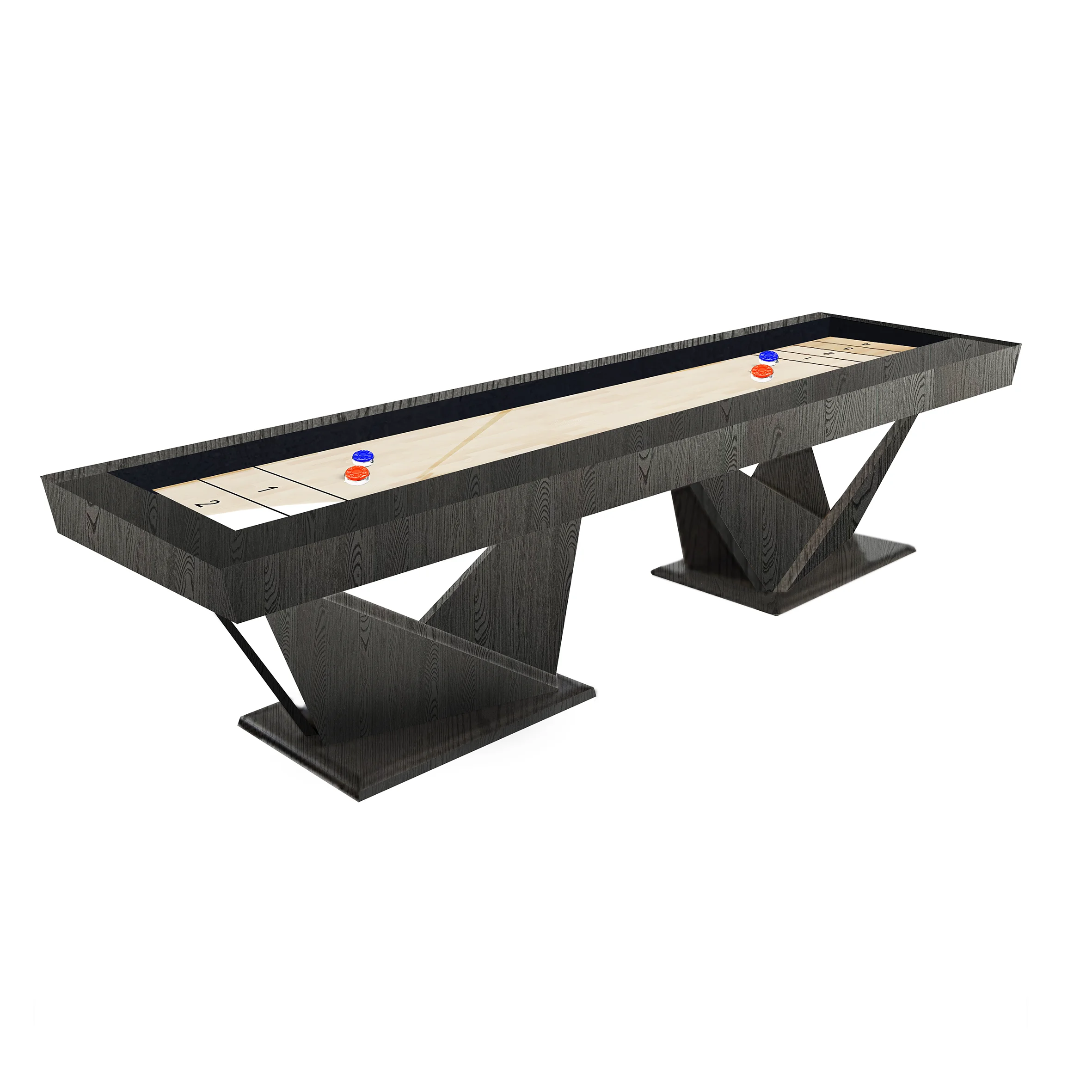 Mesa de Shuffleboard de cristal de alta gama personalizada, mesa deportiva de interior de madera maciza de 9 pies/12 pies/14 pies/16 pies con accesorios para tacos