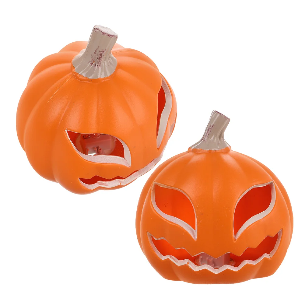 

2Pcs Halloween Pumpkin Lantern Warm Glowing Hollow Design for Spooky Party Home Store Decoration Hollow Pumpkin Lantern