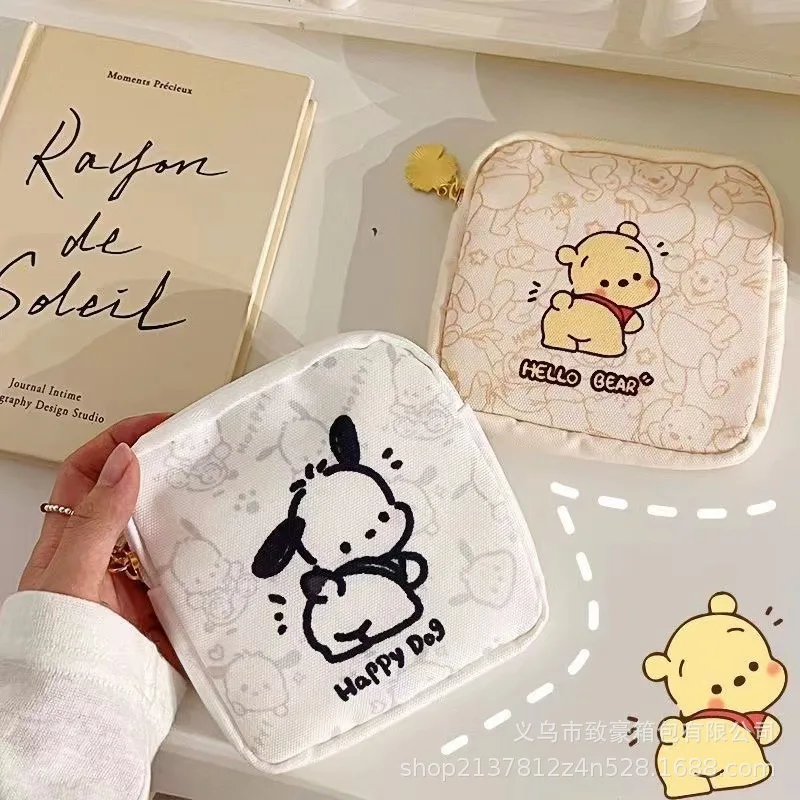 Kawaii Sanrio Pochacco tovagliolo sanitario stoccaggio ragazza carina studente periodo fisiologico sanitario portatile sacchetto di stoffa regali