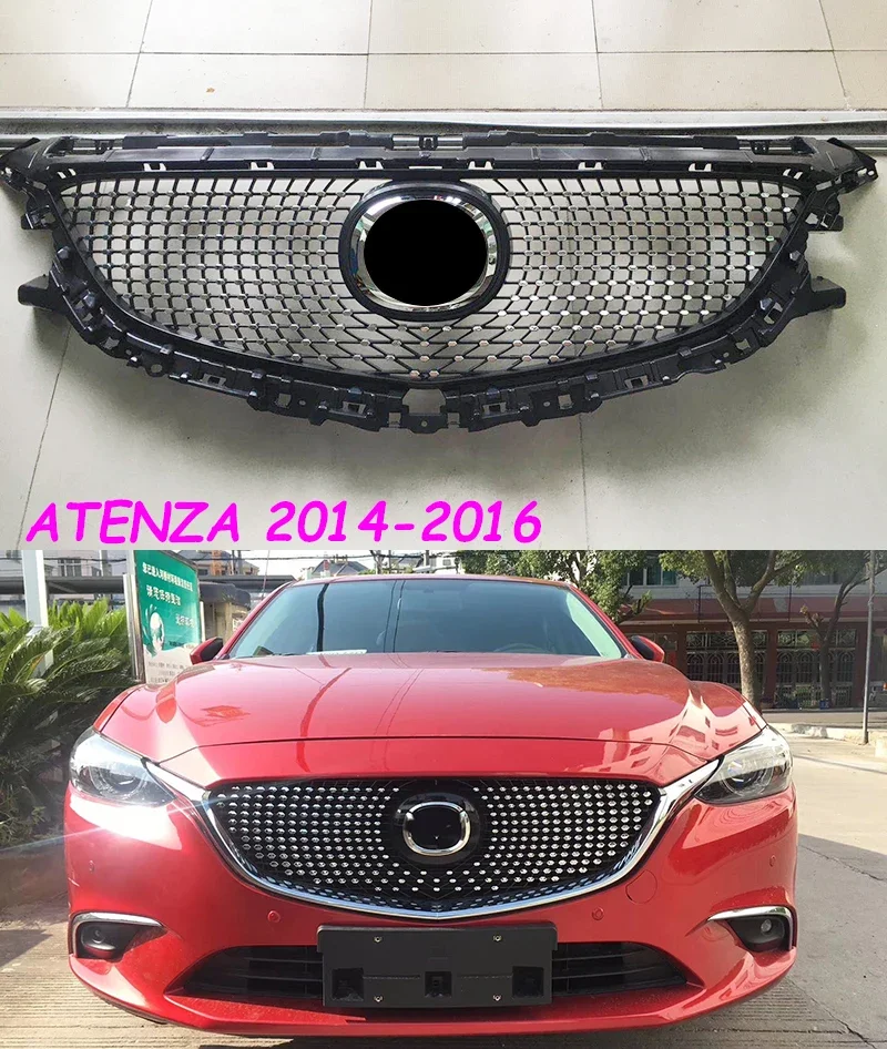 

For Mazda 6 Atenza 2013 2015 2016 Front Bumper Mesh Grille Racing Grill Upper Grille Cover Protector Modified Parts Car Styling