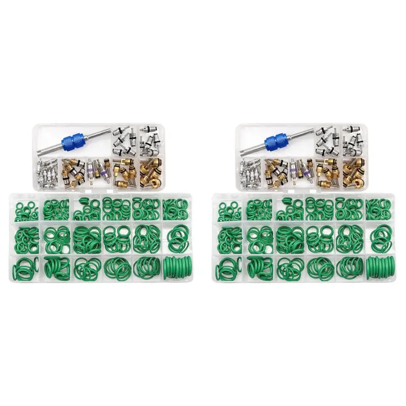 

New Shown-Car A/C Repair Kit 540PCS O-Ring Seals Kit + 80PCS A/C Valve Core Assortment With Remover Tool