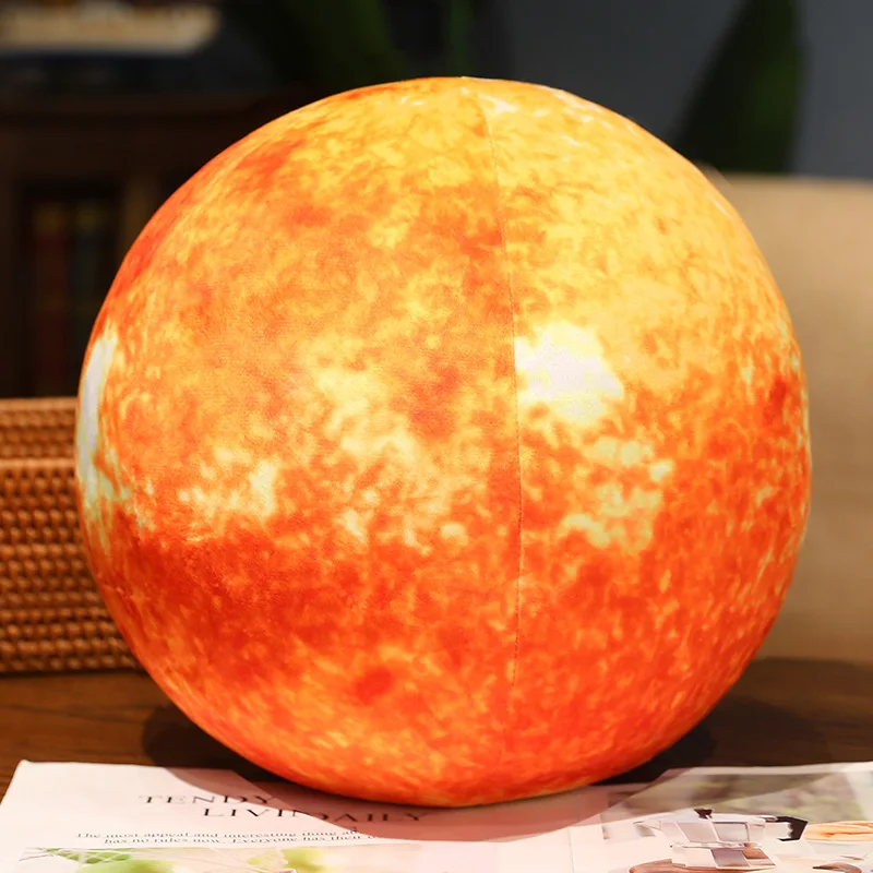 Lifelike Solar System Planet Earth Sun Mars Plush Toy Stuffed Mercury Jupiter Saturn Uranus Neptune Round Ball Throw Pillow image 3