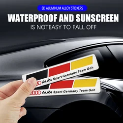 2pc 3D Aluminum Car Styling Body Tail Trunk Decoration Sticker For Audi A4 B5 B6 B8 A3 8P 8L A5 A6 C6 C7 4F A1 A7 A8 Q2 Q3 Q5 Q7