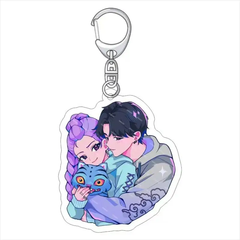 سلسلة مفاتيح أكريليك لـ Huntr-X سلسلة مفاتيح مصنوعة من الأكريليك محلية الصنع شعبية Kpop ميرا رومي زوي ساجا بنين طباعة حقيبة الظهر قلادة #6