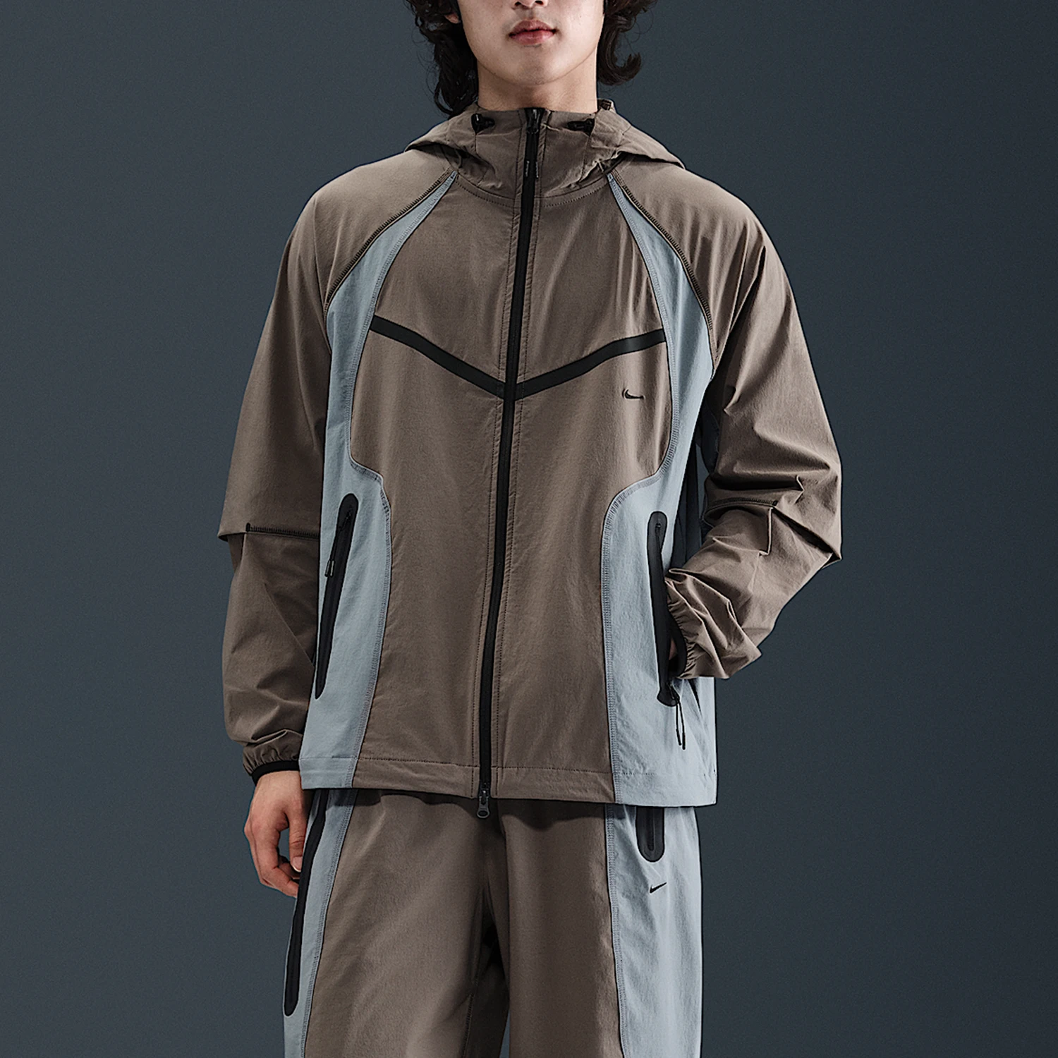 Nike genuine Dri FIT men's woven hooded patchwork sports jacket IH8462-289