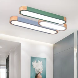 LED Ceiling Light Foyer Aisle Balcony Ceiling Light Living Room Bedroom Entrance Corridor Kitchen Wooden Ceiling Light Dimmable