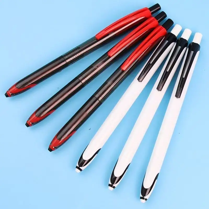 2 Pack No Bleed Black & Red Ink Click Pens with Soft Grip Wholesale Retractable Ballpoint Pens for Office School Medium Point