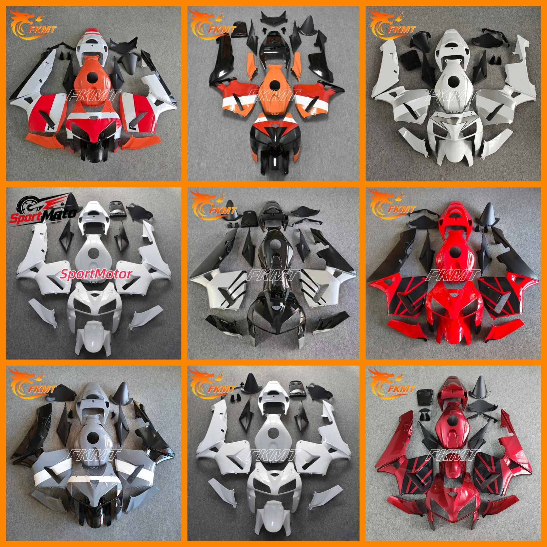 The motorcycle fairing kit is suitable for CBR600RR 2005 2006 FOR CBR600 F5 05 06 fairing orange white gray black red blue yello
