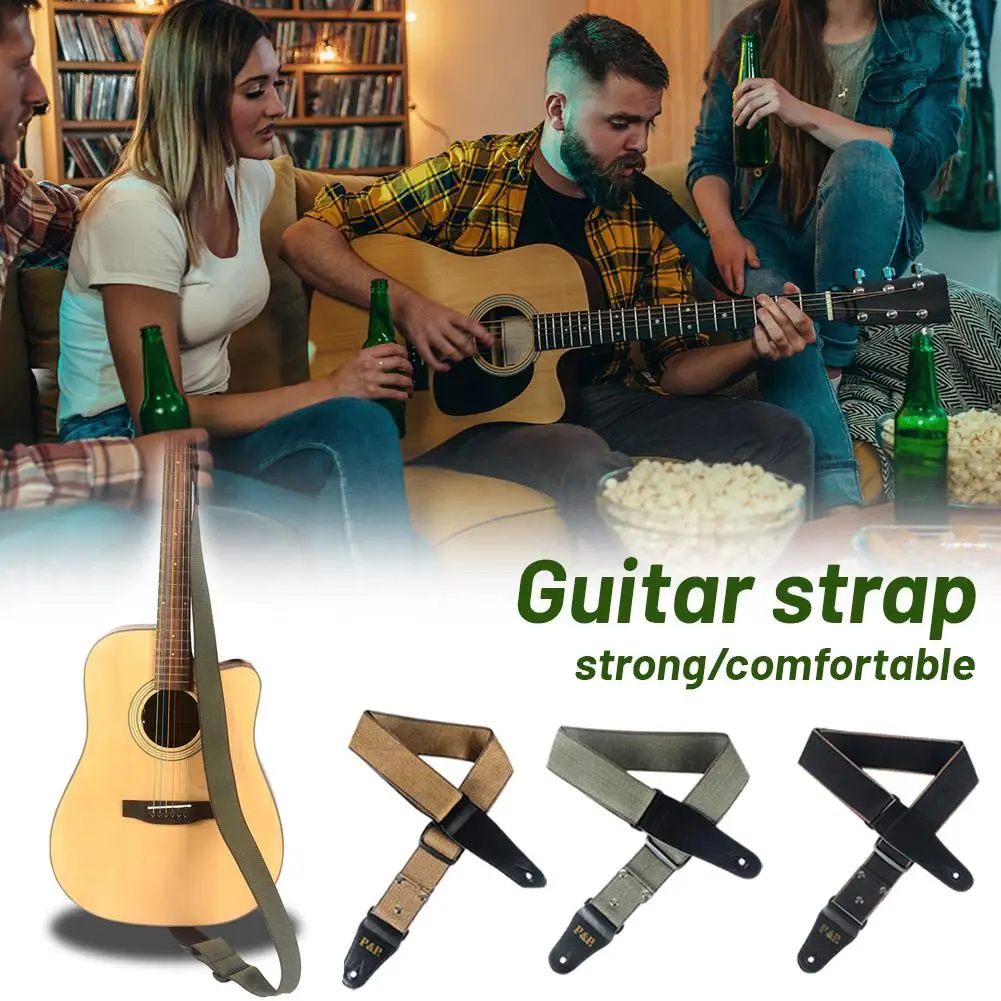 Cinturino per chitarra regolabile in puro cotone per basso elettrico acustico accessori musicali colori opzionali A8R5