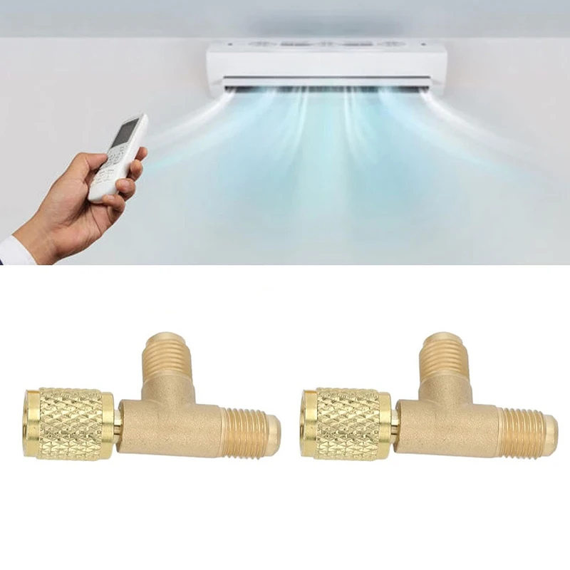 Adaptateur en T de couremplaçant rapide en laiton pour R22, R12, R134, structure robuste, adaptateur en T de noyau de assujet, haute résistance, 2 pièces
