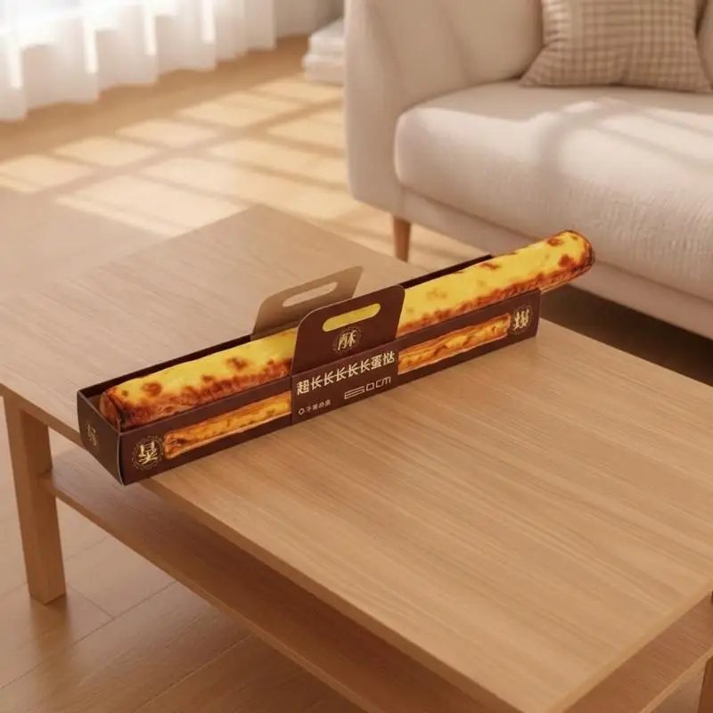 Lifelike Long Egg Tart Stuffed Plush Pillow Soft Throw Cushion for Couch Leg Clamping Holiday Gift - view 3